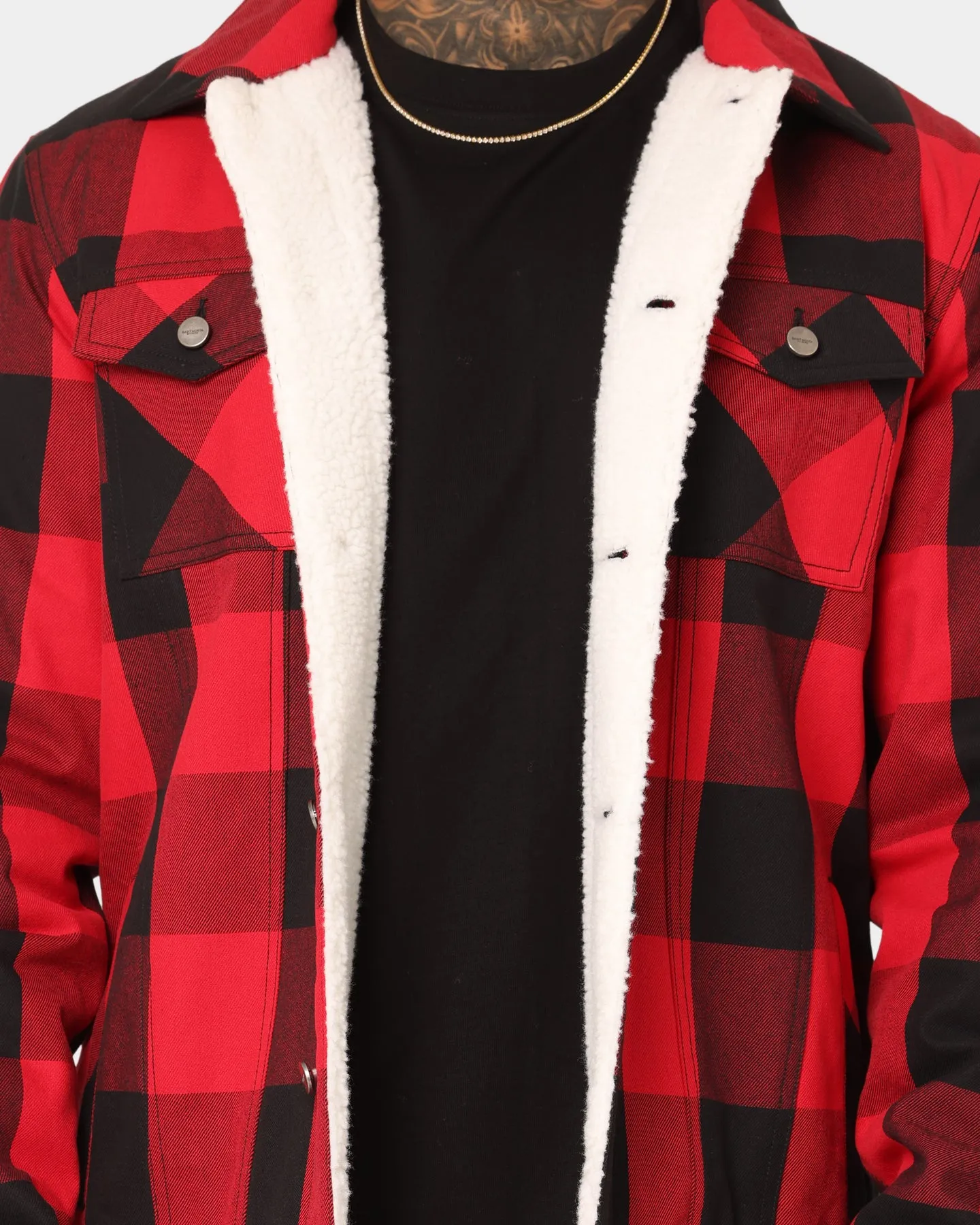 Saint Morta Checks Sherpa Jacket Black/Red