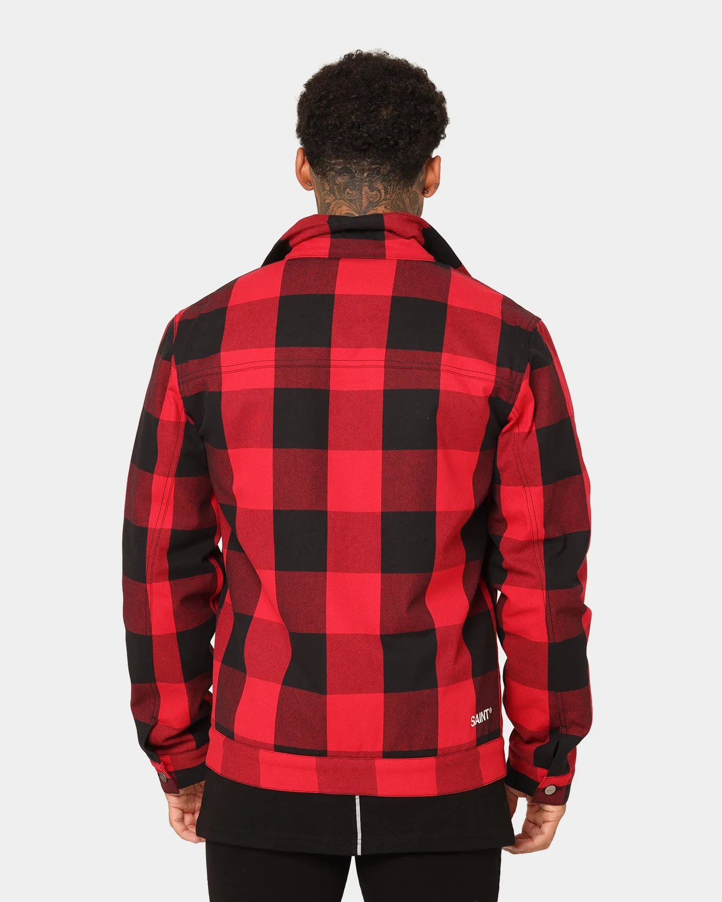 Saint Morta Checks Sherpa Jacket Black/Red