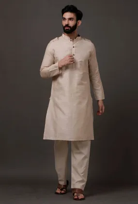 Set of 2: Ivory White Cotton Kurta Pajama