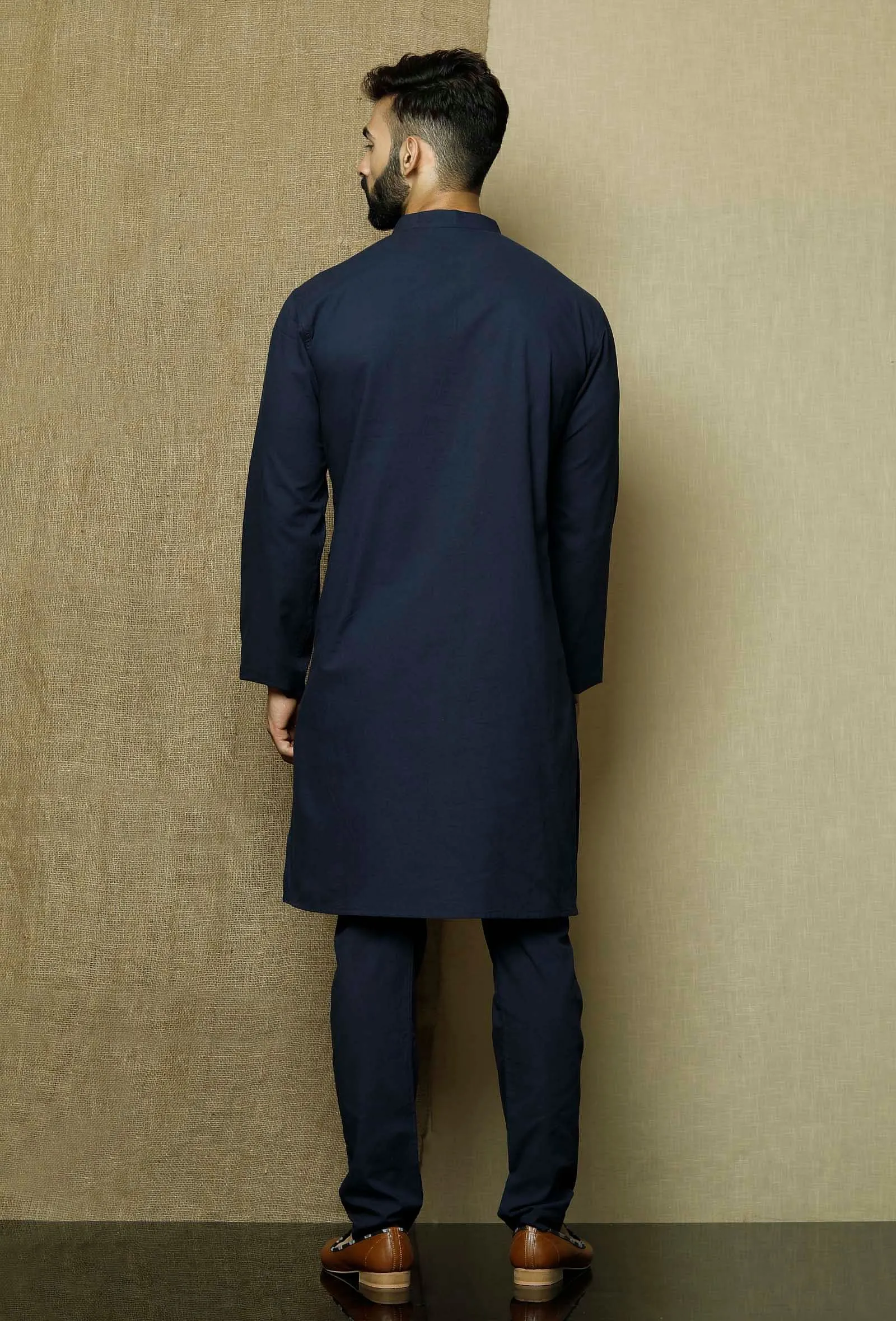 Set of 2:Prussian Blue  Kurta and Pyjama