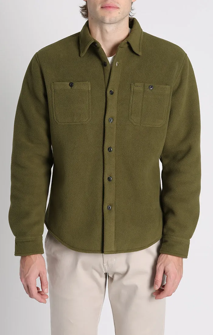 Sherpa Bonded Polar Fleece Shirt Jacket