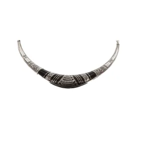 Silver and Ebony Tuareg Collar Style Necklace