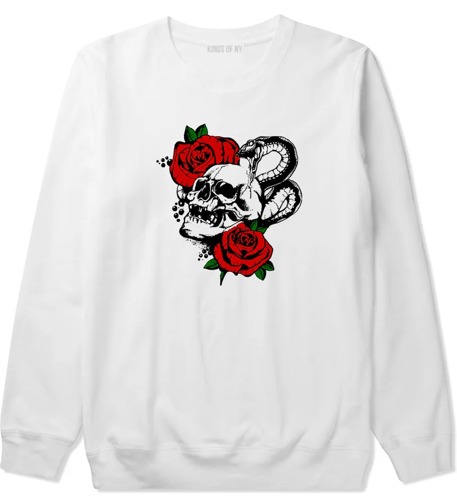 Skull And Roses Mens Crewneck Sweatshirt