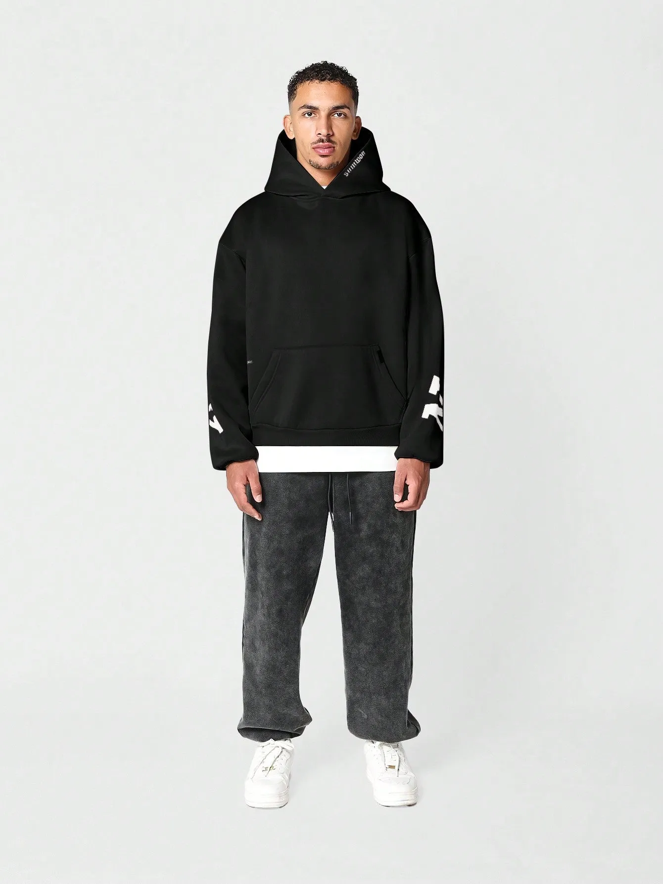 SUMWON Overhead Hoodie With Back New York Graphic Print