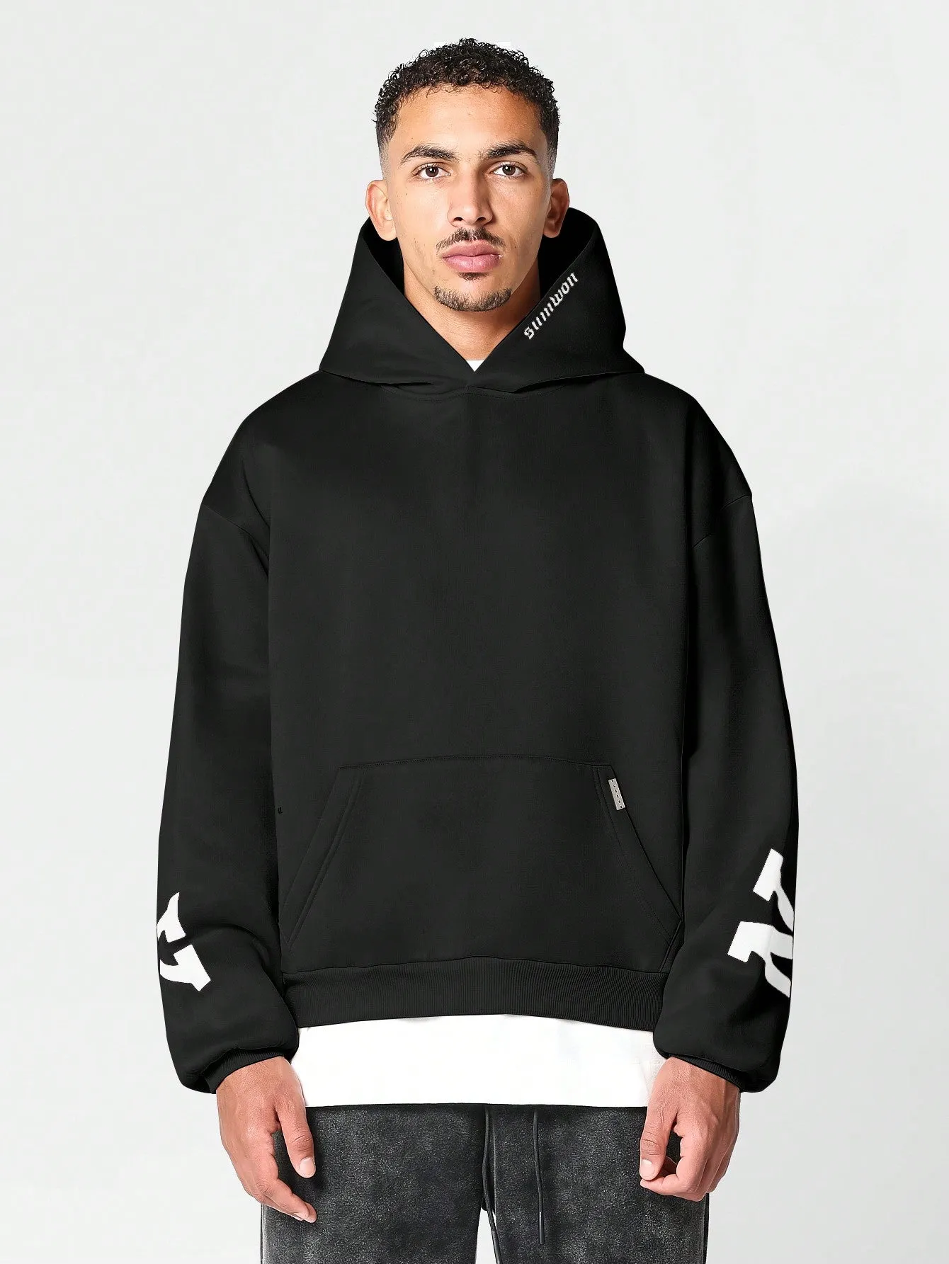 SUMWON Overhead Hoodie With Back New York Graphic Print