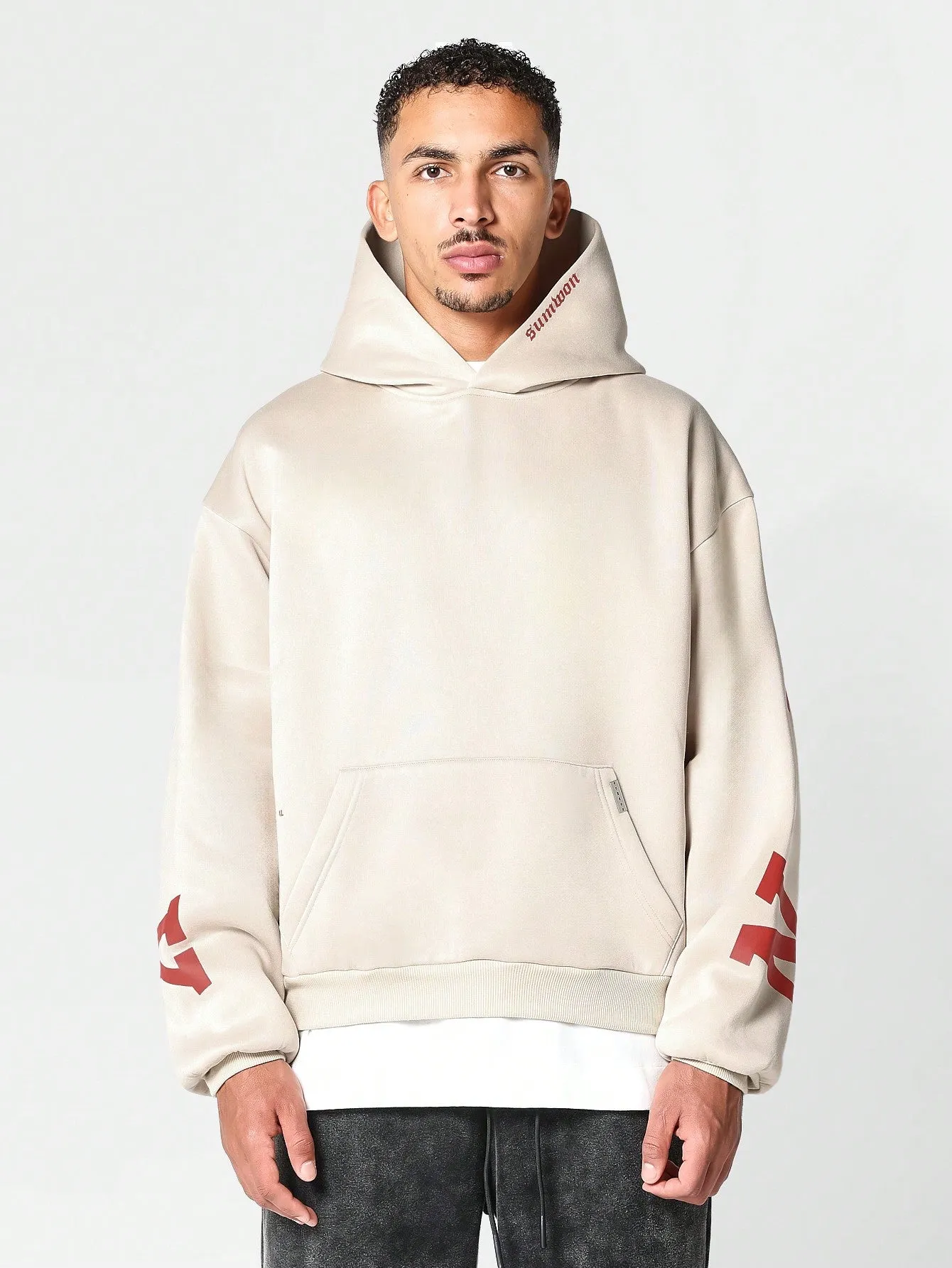 SUMWON Overhead Hoodie With Back New York Graphic Print