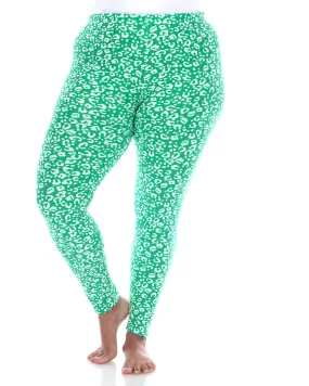 Super Soft Leopard Printed Leggings | Green Cheetah