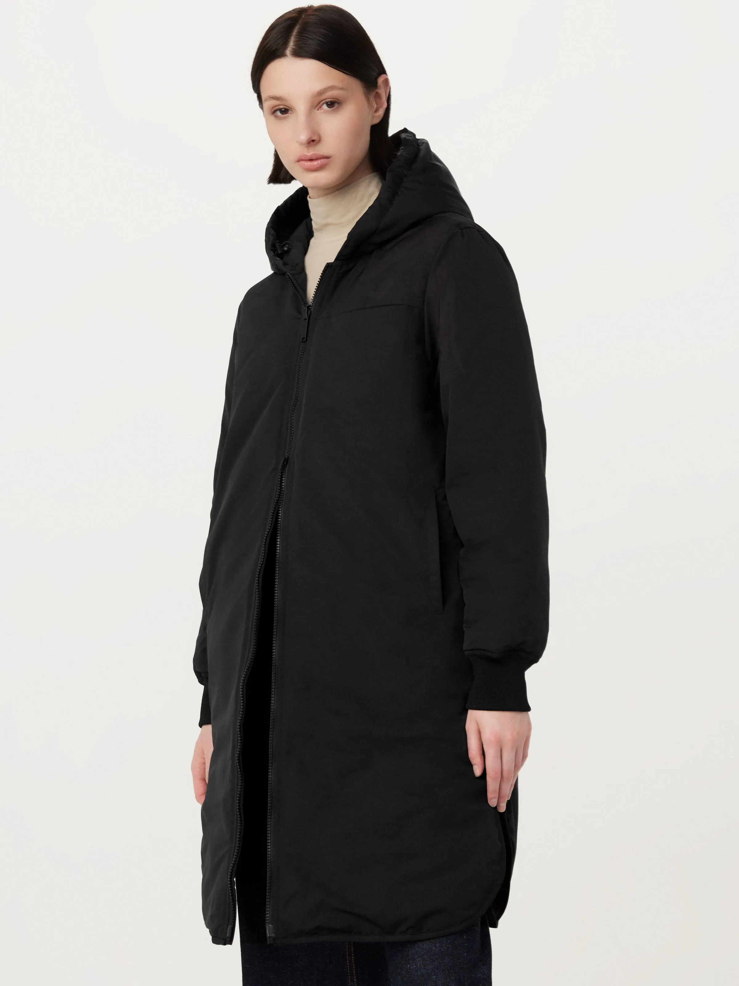 The Skyline Maxi Hooded Coat in Black