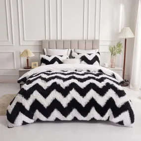 The Softy Black Zig Zag Bed Set