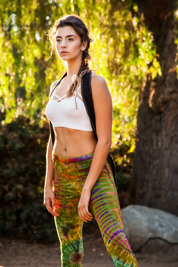 Tie Dye Leggings in Green