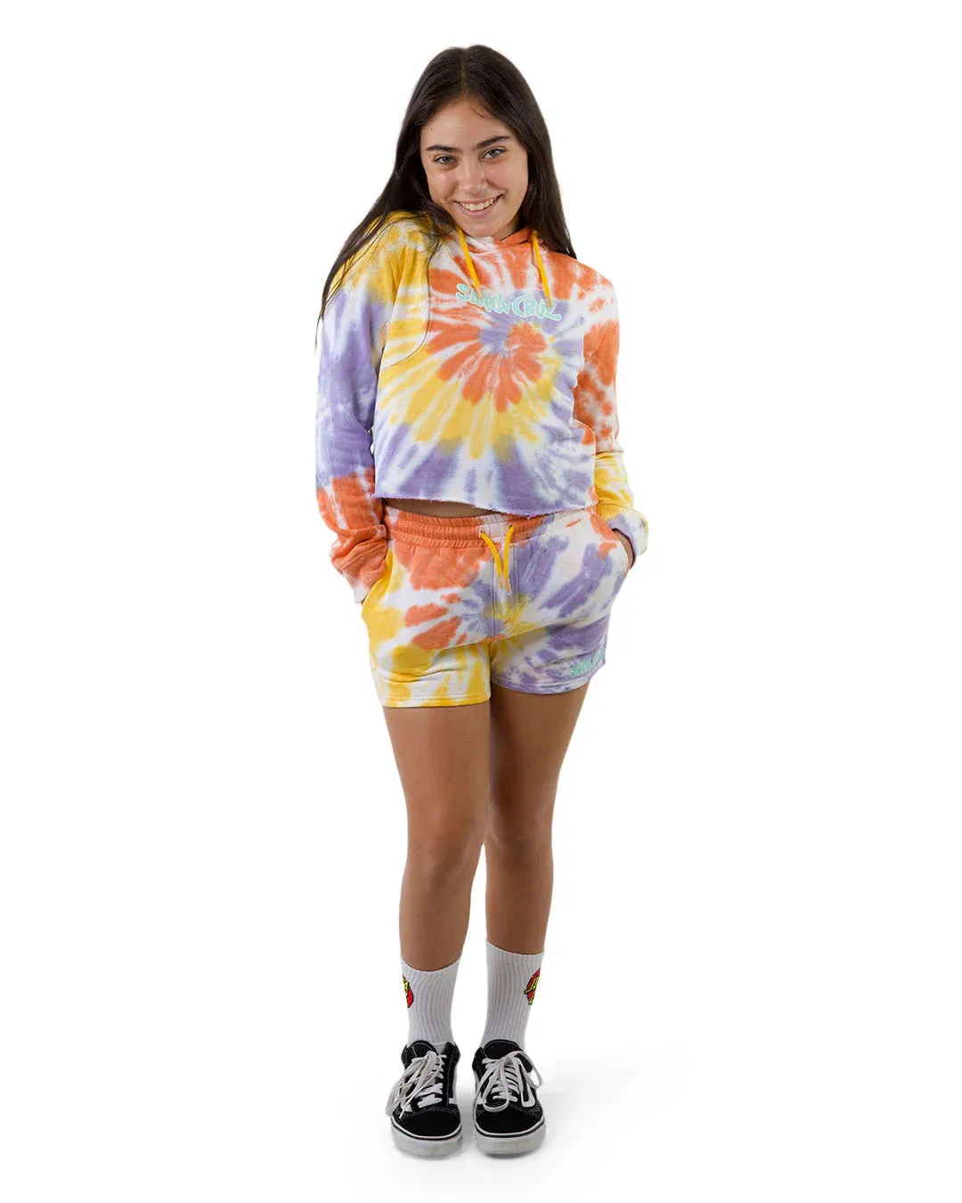 Tropic Strip Front Hoodie | Gold Tie Dye