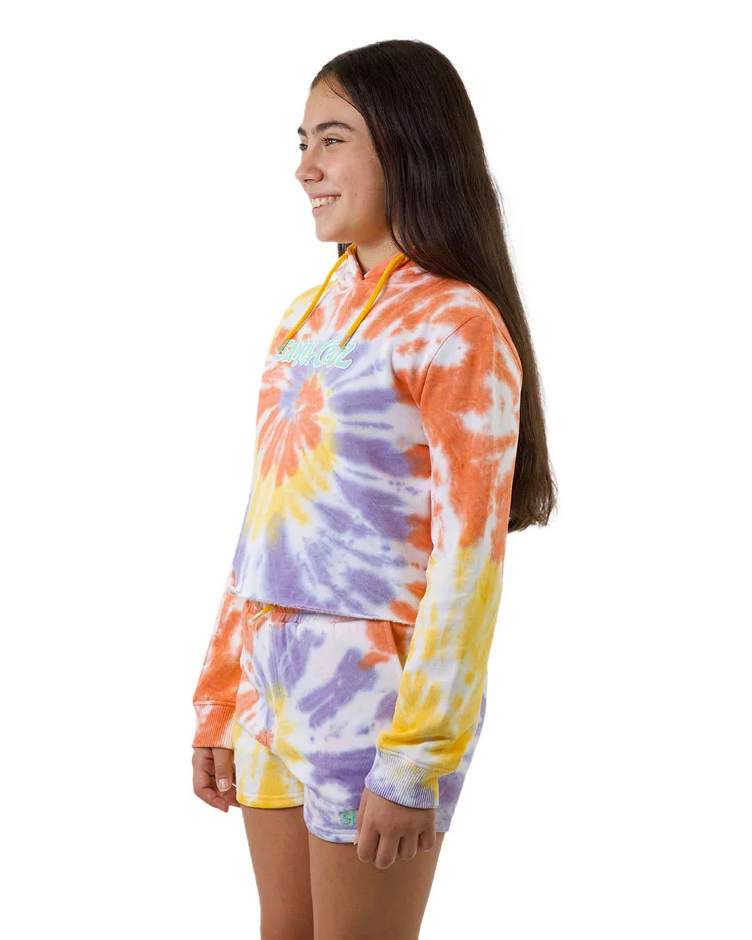 Tropic Strip Front Hoodie | Gold Tie Dye