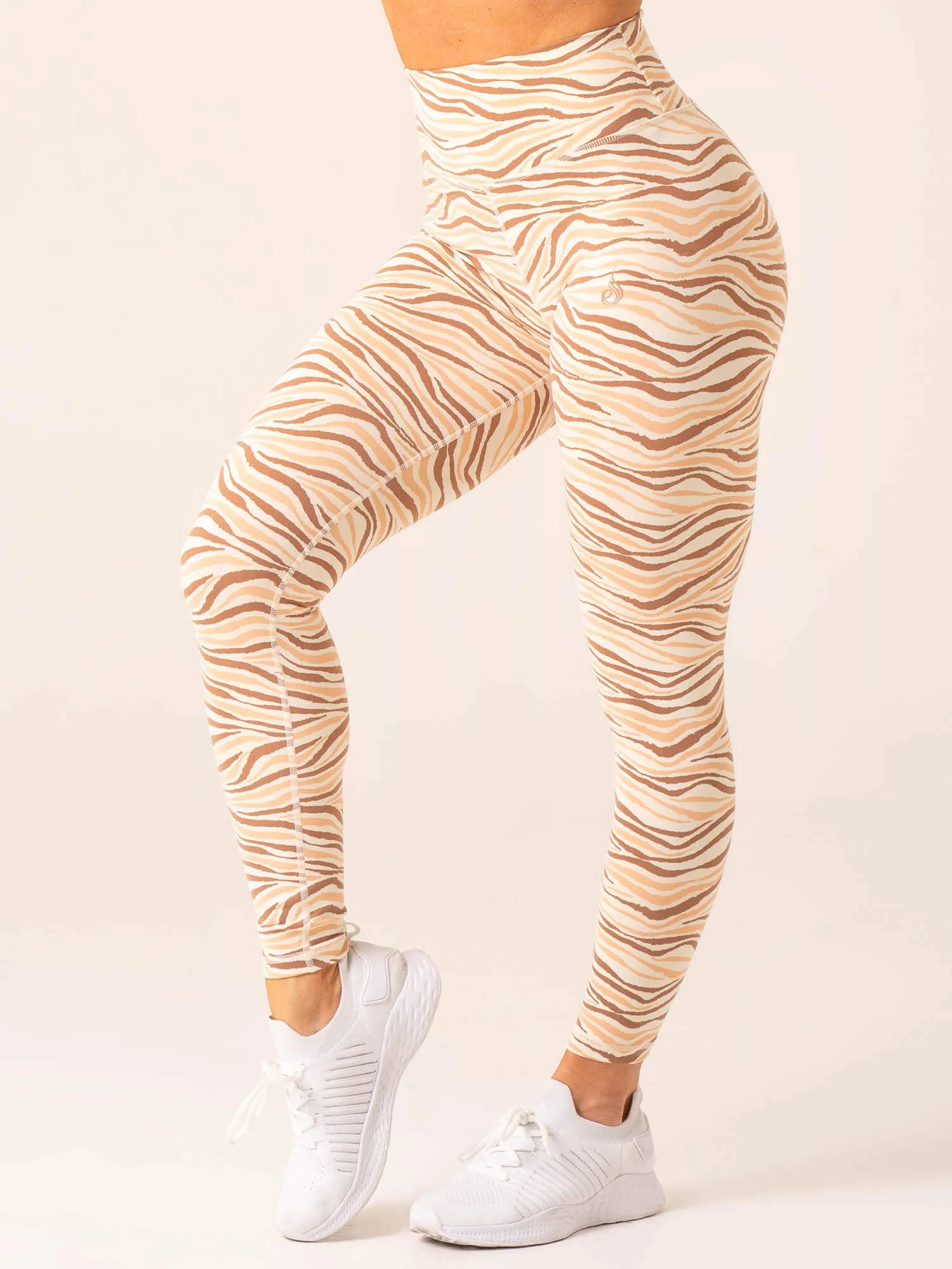 Unstoppable High Waisted Scrunch Leggings - Vanilla Zebra