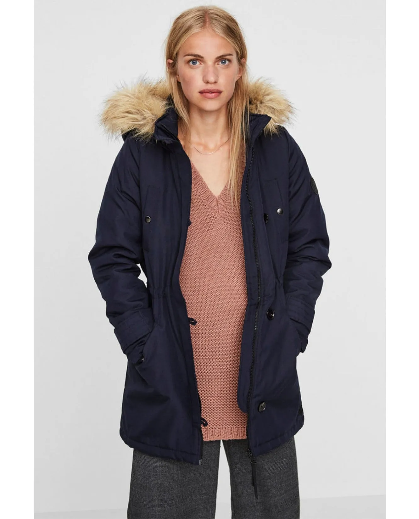 VERO MODA EXCURSION EXPEDITION 3/4 PARKA - NAVY BLAZER