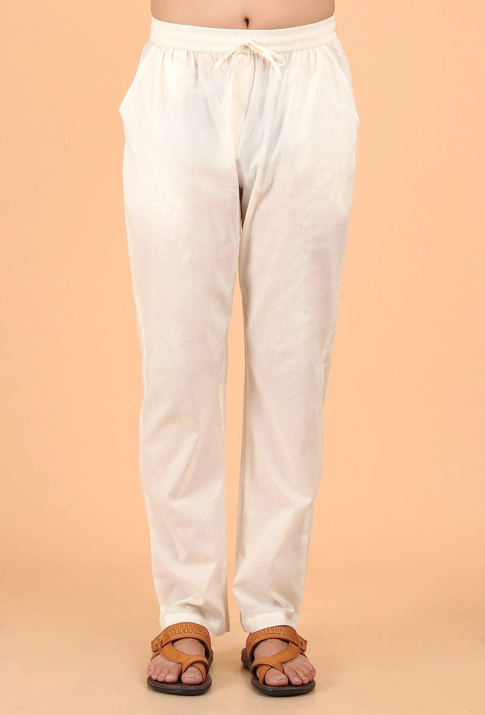 White Cotton Mulmul Kurta & Pant