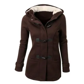 Women Breathable Stylish Horn Buutton Coat - WCT29125