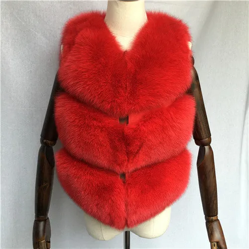 Women Real Fox Fur Vest Female Winter Autumn Genuine Fox Fur Waistcoat Coat Fashion Lady Gilet Natural Real Fur Vest for Women