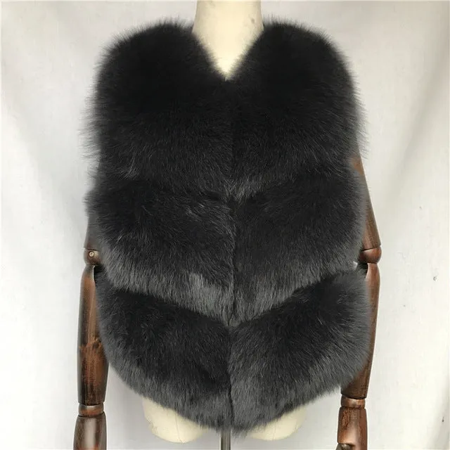 Women Real Fox Fur Vest Female Winter Autumn Genuine Fox Fur Waistcoat Coat Fashion Lady Gilet Natural Real Fur Vest for Women