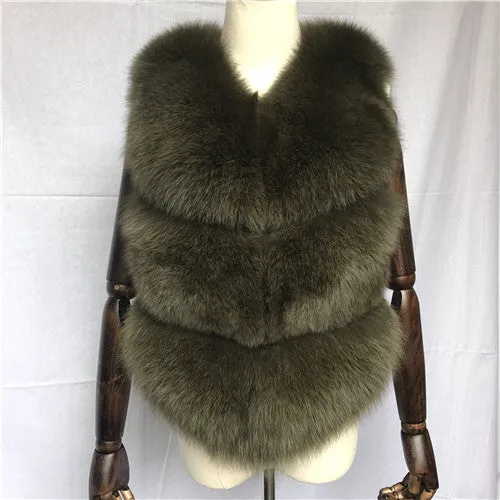 Women Real Fox Fur Vest Female Winter Autumn Genuine Fox Fur Waistcoat Coat Fashion Lady Gilet Natural Real Fur Vest for Women