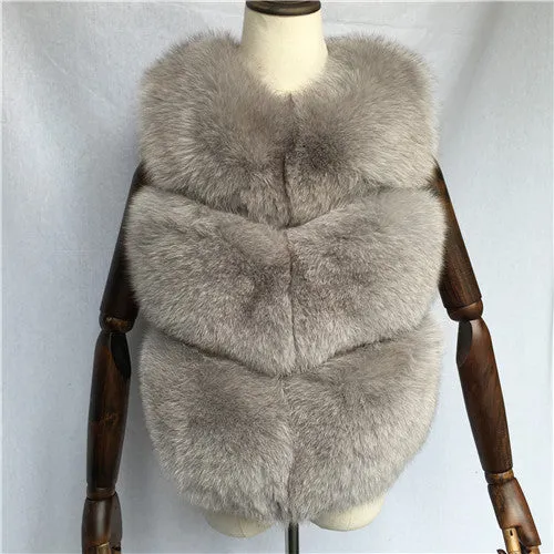 Women Real Fox Fur Vest Female Winter Autumn Genuine Fox Fur Waistcoat Coat Fashion Lady Gilet Natural Real Fur Vest for Women