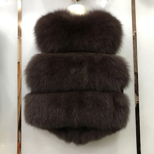 Women Real Fox Fur Vest Female Winter Autumn Genuine Fox Fur Waistcoat Coat Fashion Lady Gilet Natural Real Fur Vest for Women