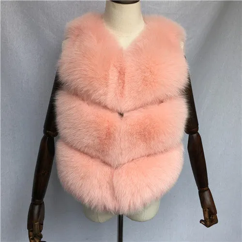 Women Real Fox Fur Vest Female Winter Autumn Genuine Fox Fur Waistcoat Coat Fashion Lady Gilet Natural Real Fur Vest for Women