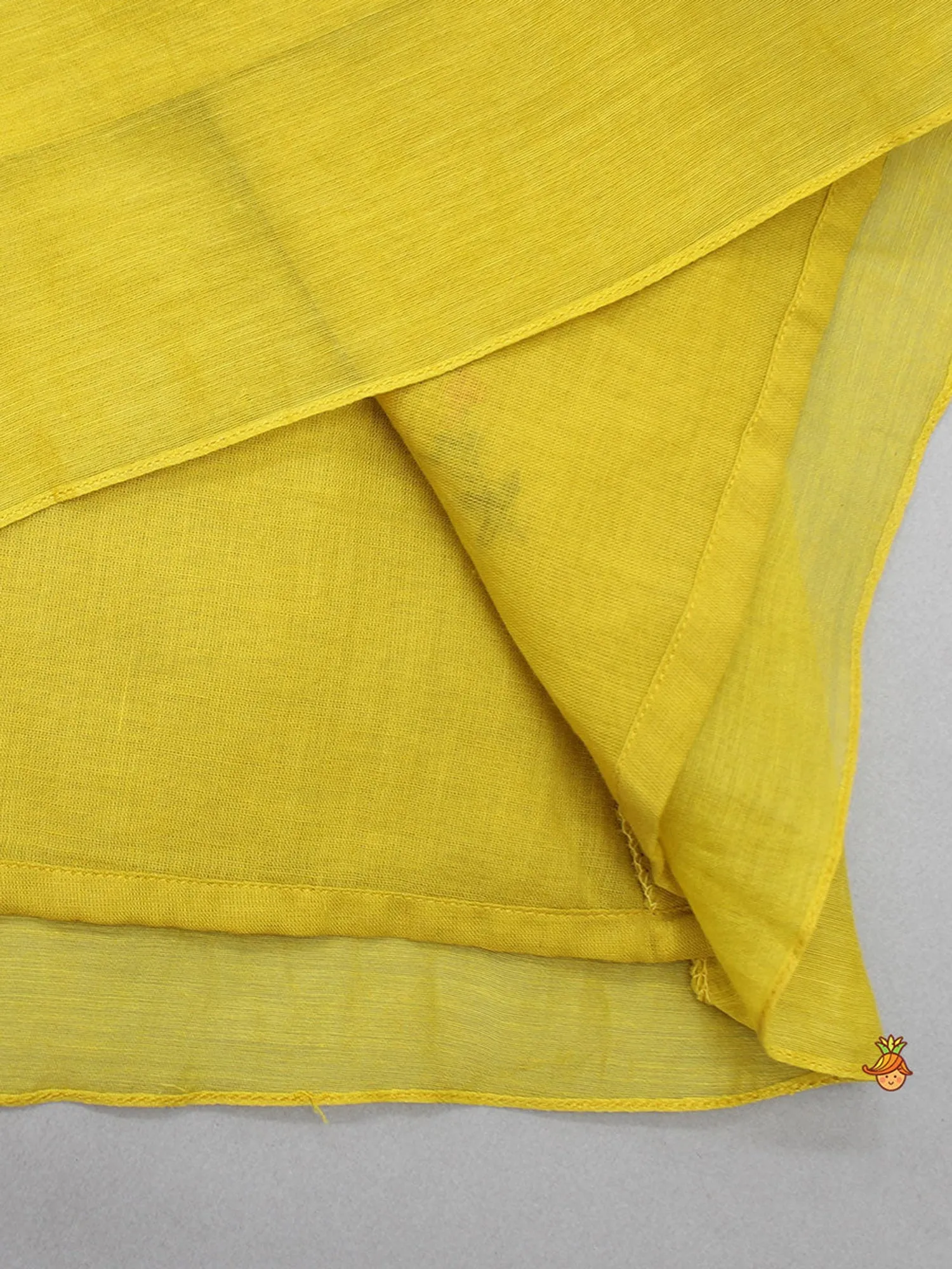 Yellow Chanderi Palazzo Set with Intricate Hand Embroidery detailing - Girls